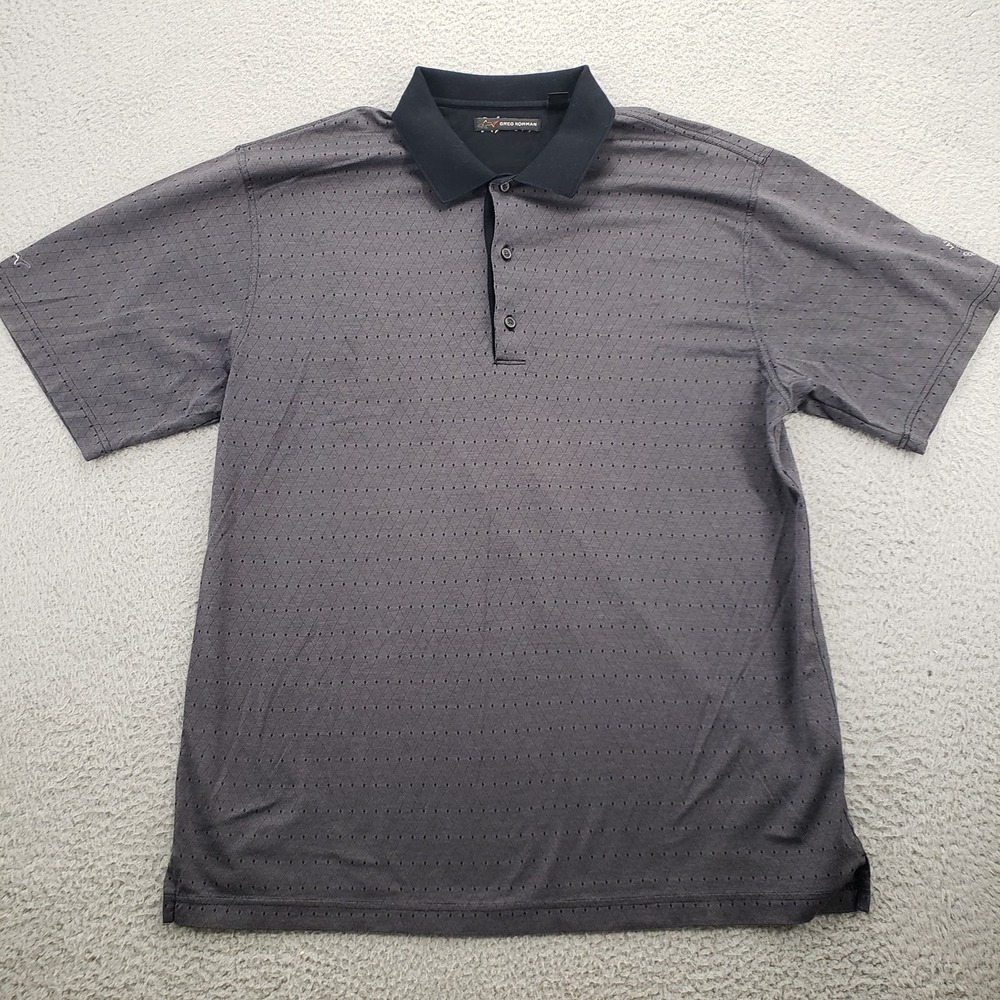 Greg Norman Shirt Mens XL Gray Short Sleeve Casual Preppy Classic Golf Polo